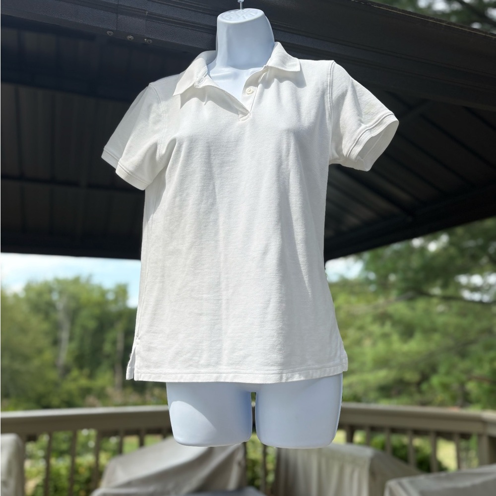 L.L. Bean Women's White Polo Shirt, Size: S